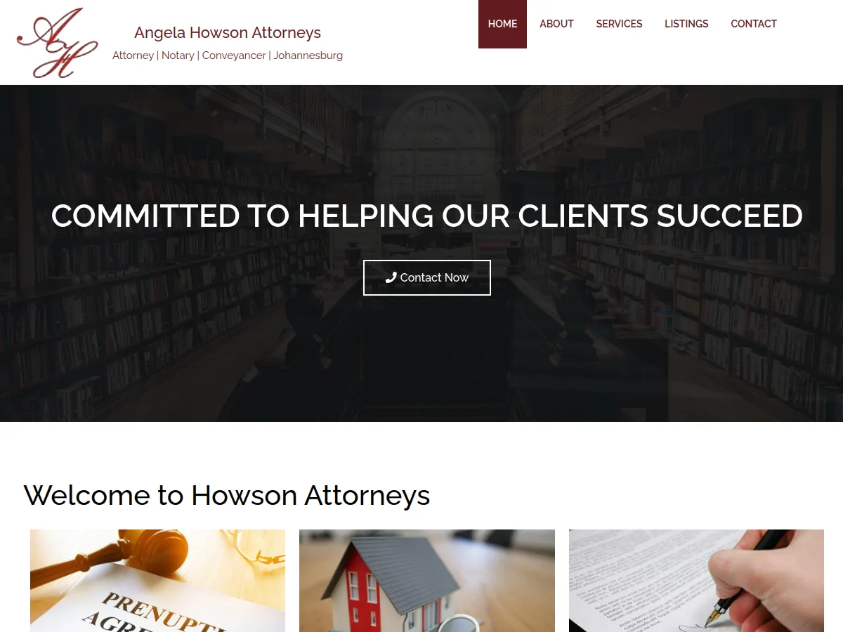 Howson Legal website preview